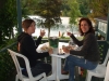 Christine Bougie and ROXANNE POTVIN enjoying dinner on The Cove Patio before their show