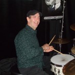 The smilin' Irishman, Mike Fitzpatrick, on the drums